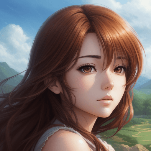 AI generated: perfect anime quality, digital painting, 64k, beautiful scenery, close-up image, perfect face, brown...