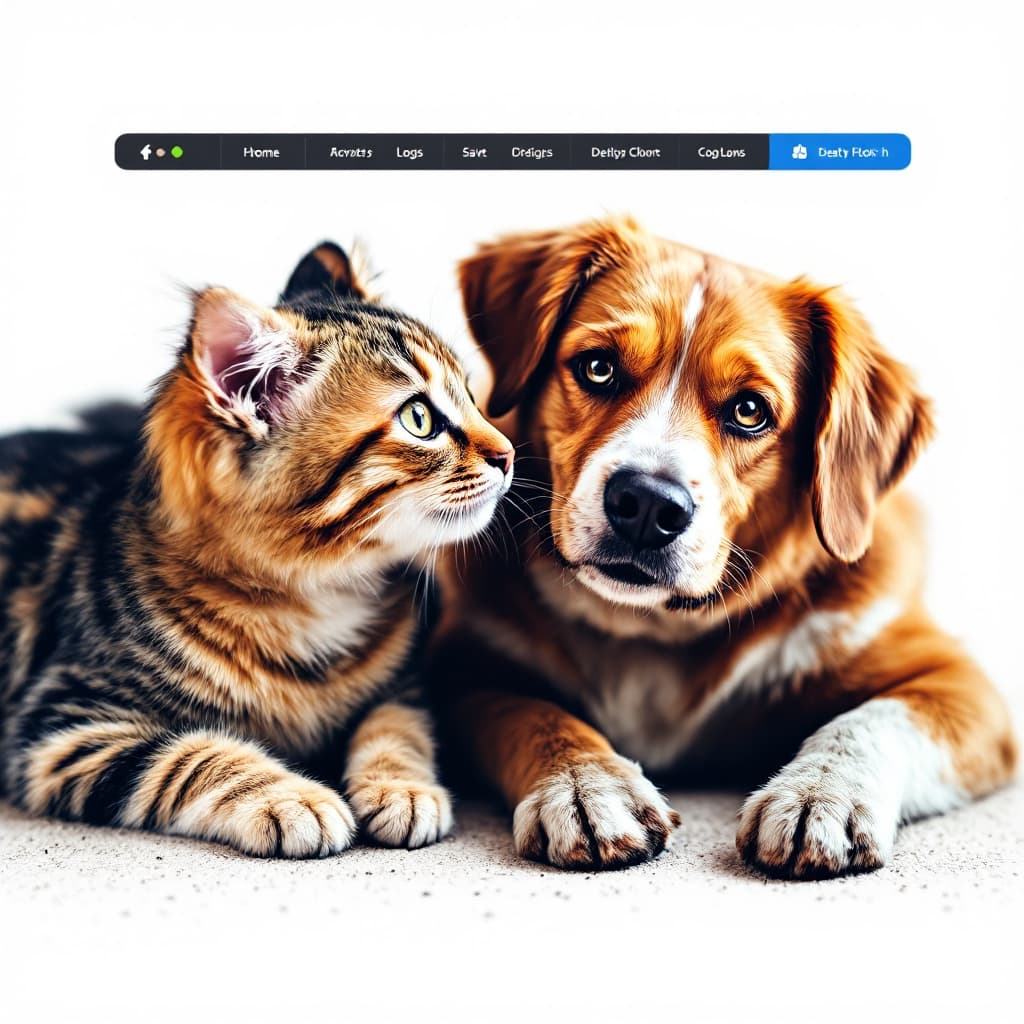 AI generated: web page with cat and dog
