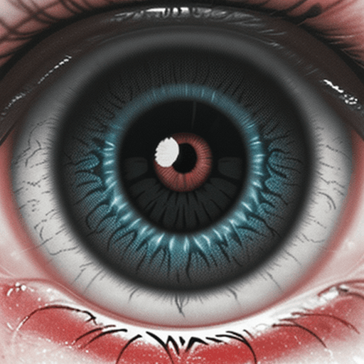AI generated: Generate a realistic image of an eye with a close-up zoom, with a halftone screen printing effect. T...