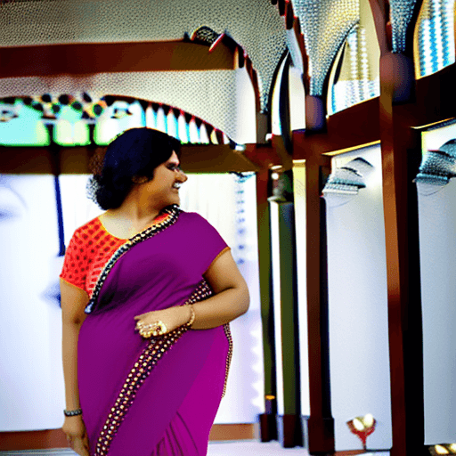 AI generated: Indian Curvy girl saree