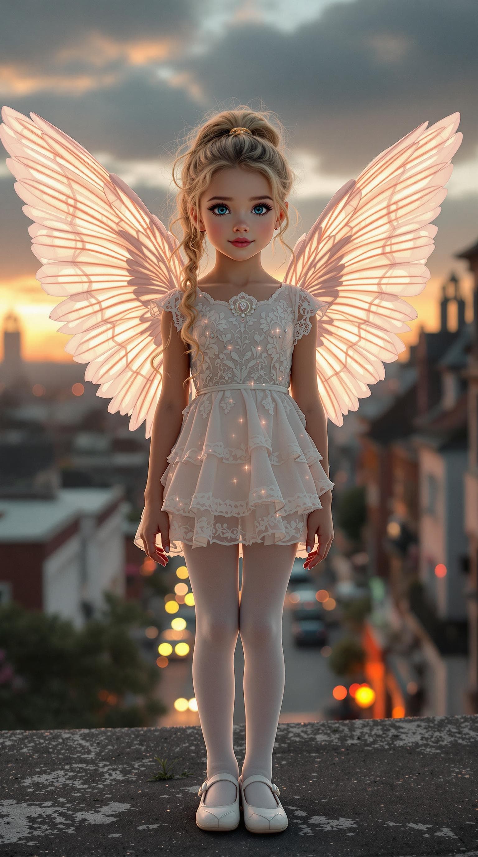 AI generated: a professional photo of a exceptionally beautiful girl in the world  ((Angelica))  (age 7), (seven y...