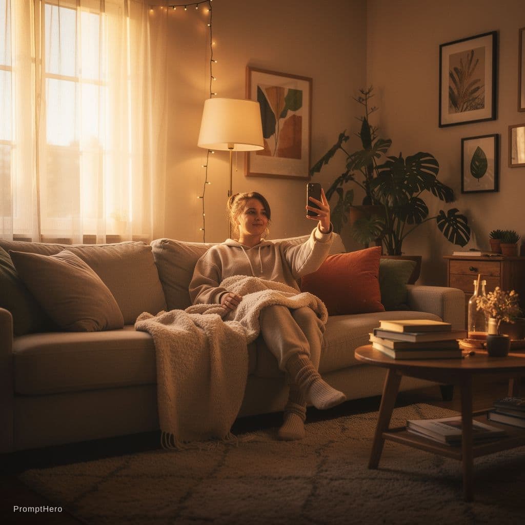 AI generated: Cozy living room self.
