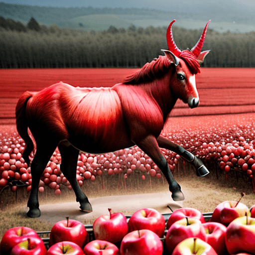 AI generated: where apples thunder the earth with red hooves