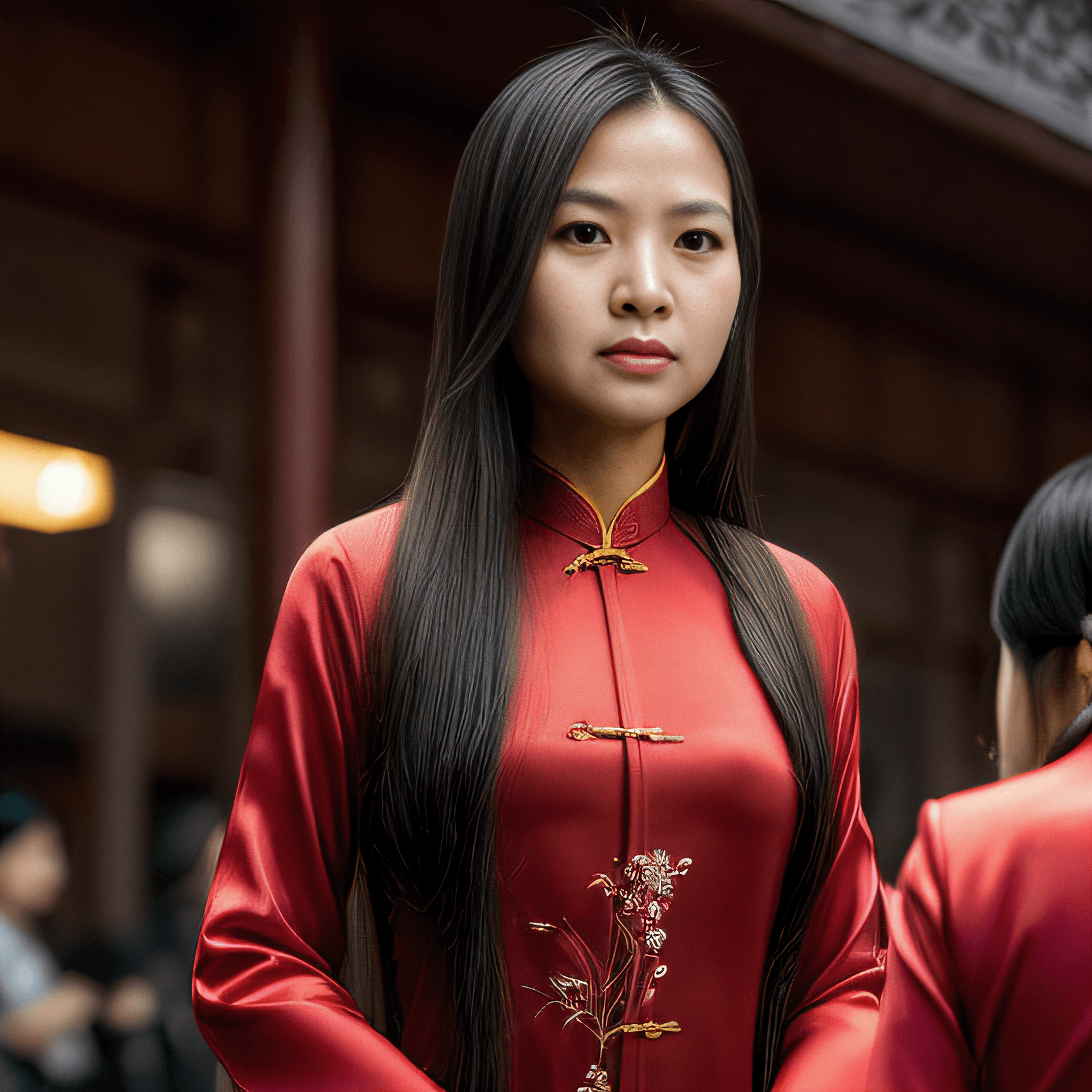 AI generated: (in a public place:1.6), Hyperrealist viet female ,photo art, photo realistic, dynamic lighting, art...