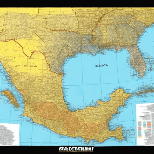 AI generated: Realistic and accurate map of mexico with black countour only. Highlight the following states in yel...