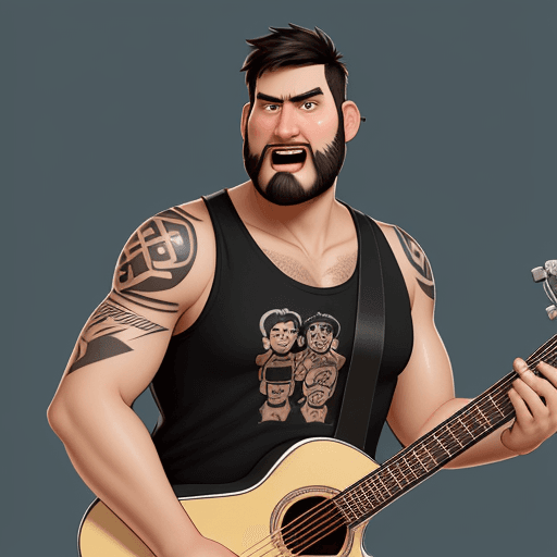AI generated: Create a Pixar cartoon-style image of a 30-year-old man, with short, straight black hair, a sparse b...