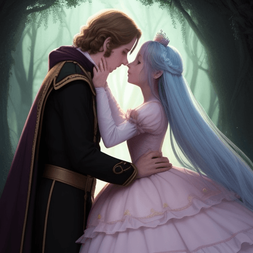 AI generated: Un romance en un mundo de fantasía con un príncipe y
una princesa