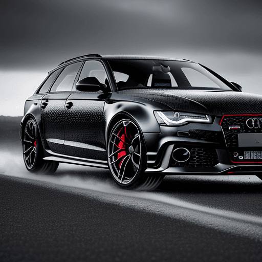 AI generated: a close up of a ((black audi rs6)), in the style of joel robison, david yarrow, pointillist optical ...