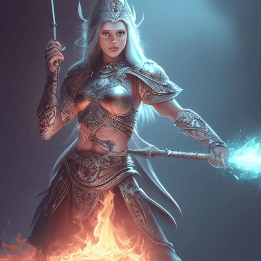 AI generated: mdjrny-v4 style Efreeti, humanoid genie, dungeons and dragons, blurred environment background, magic...