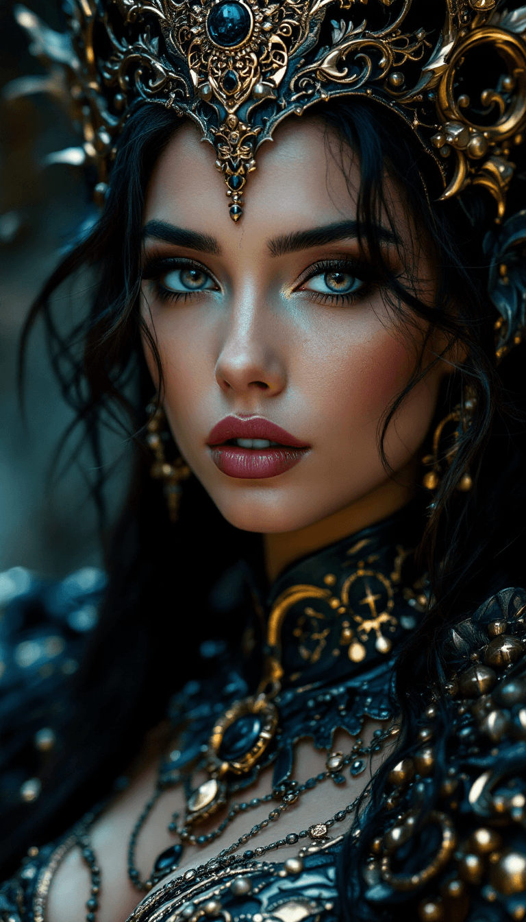 AI generated: Sexy female moon queen, mystic, fantasy, light tiny sexy armor, 4k, beauty, babe, sexy fantasy armor...