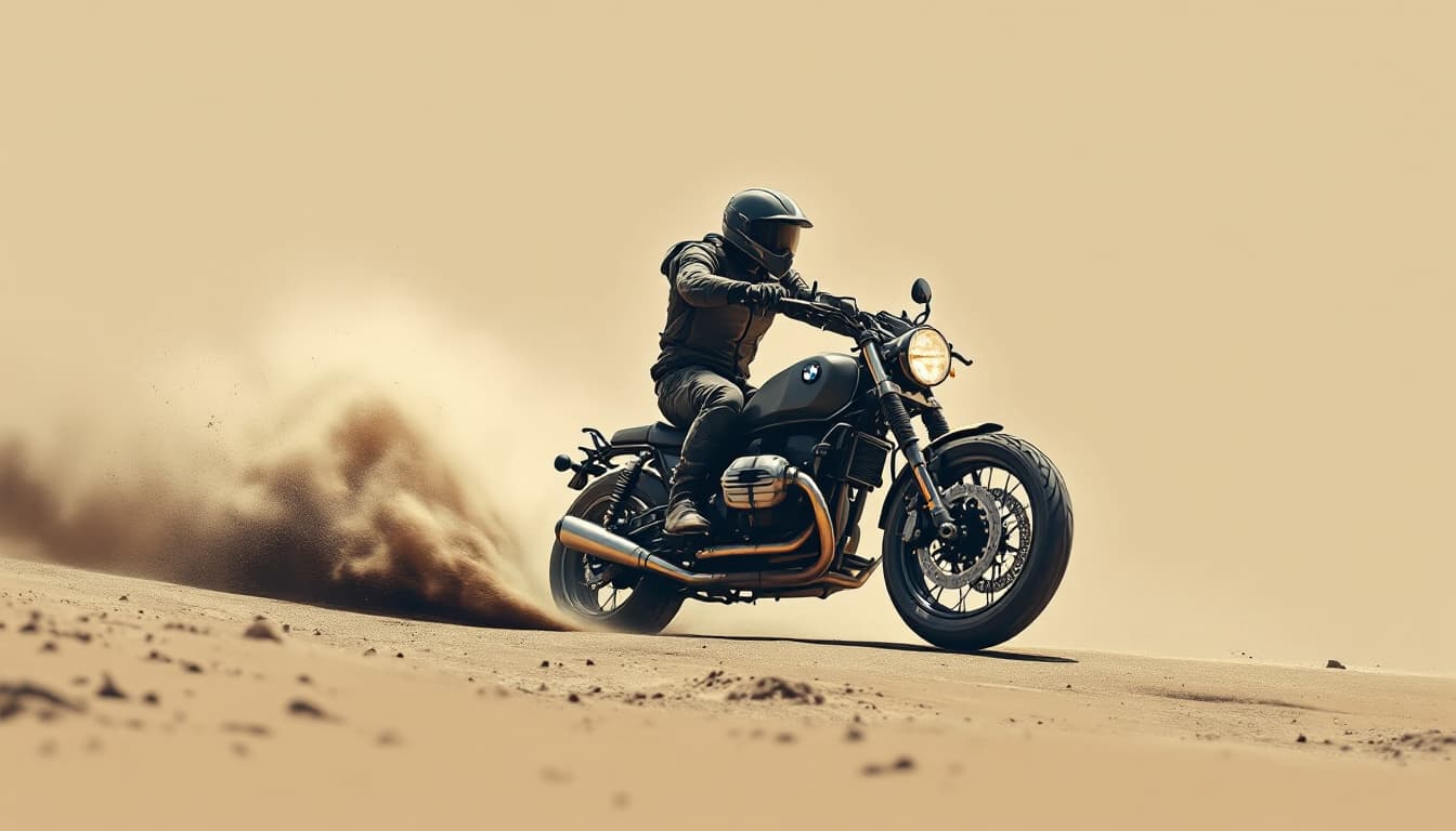 AI generated: T-Shirt Motive, Off-Road BMW motorcycle ride, no background. Intricate details, realistic lighting, ...