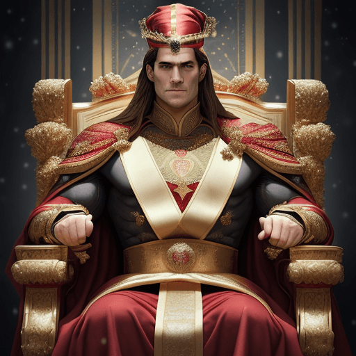 AI generated:  Henry Cavill depicted as the Emperor of Humanity, exuding a commanding presence on a grand throne. ...