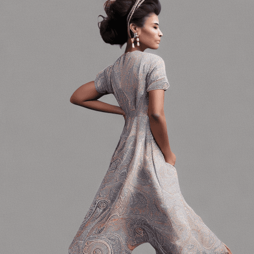 AI generated: An image of a woman in mid-step, her left leg forward, body angled to the side, looking over her rig...