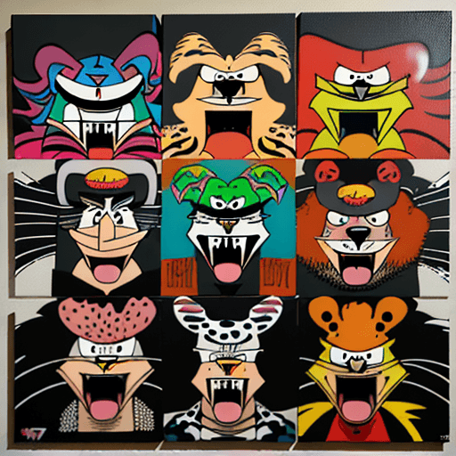 AI generated: jay bennett tv program 'loudonian', 1987, acrylic on canvas, 45 x 36 in, in the style of graffiti-in...