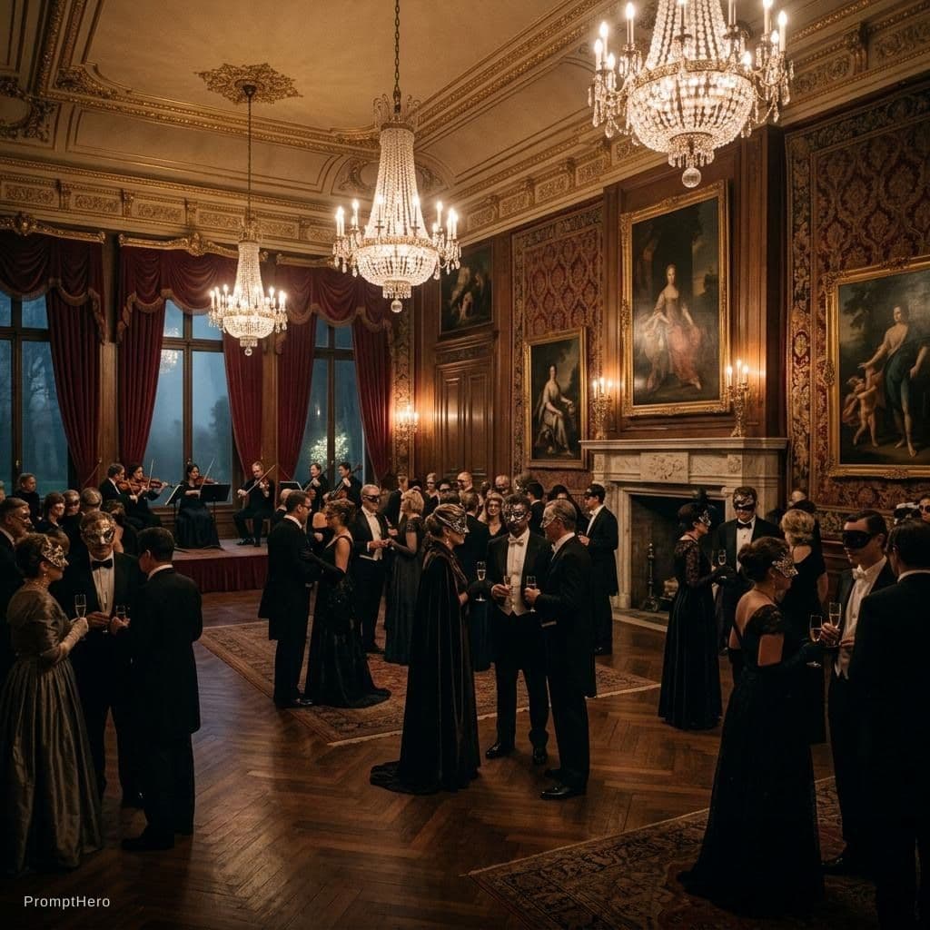 AI generated: Create a large and opulent room like in Eyes Wide Shut
