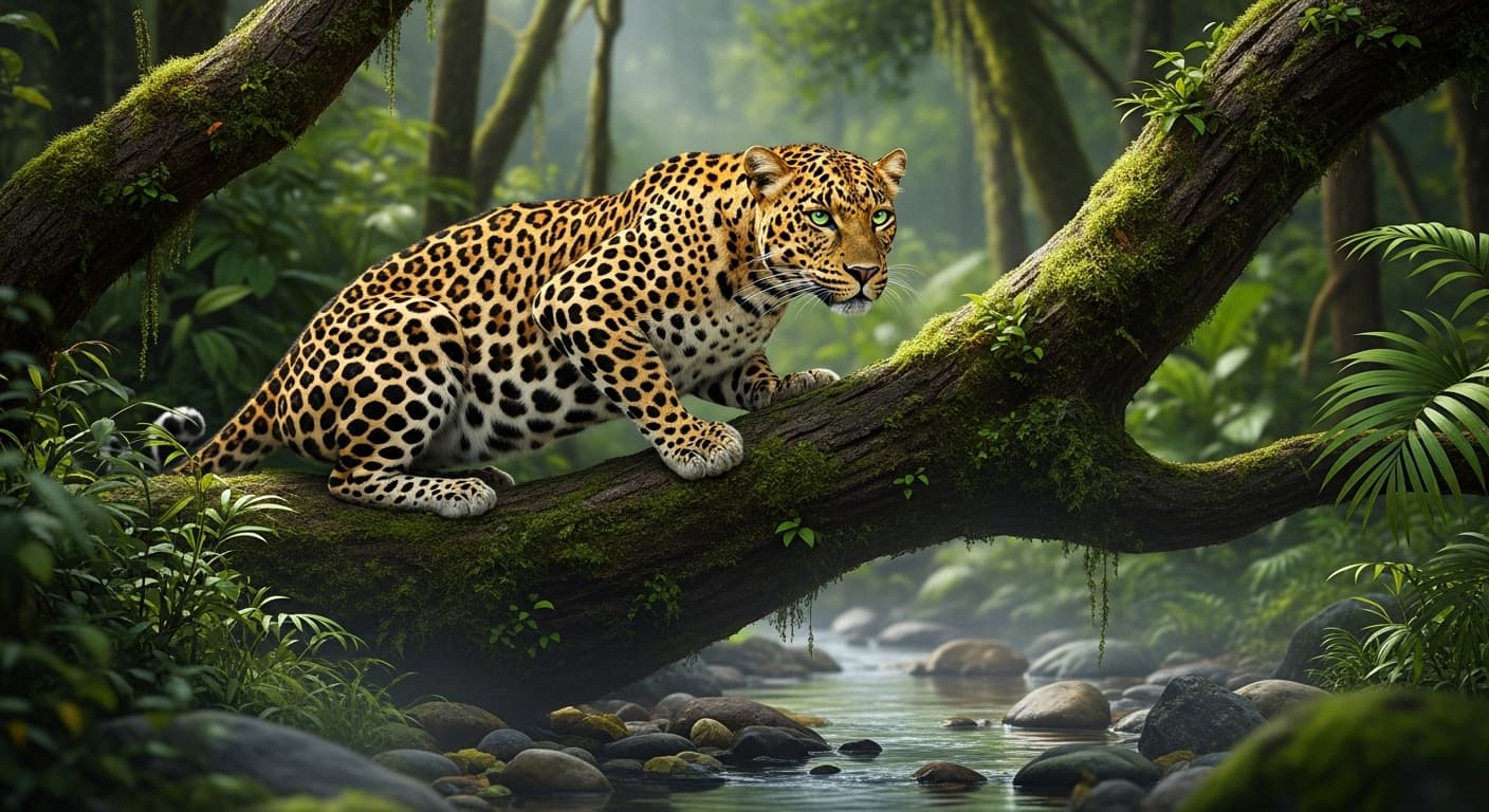 AI generated: leopard in its fauna