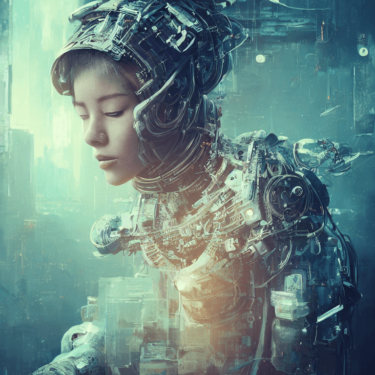 AI generated: hyperrealistic portrait of a woman monster astronaut, full body portrait, well lit,  intricate abstr...