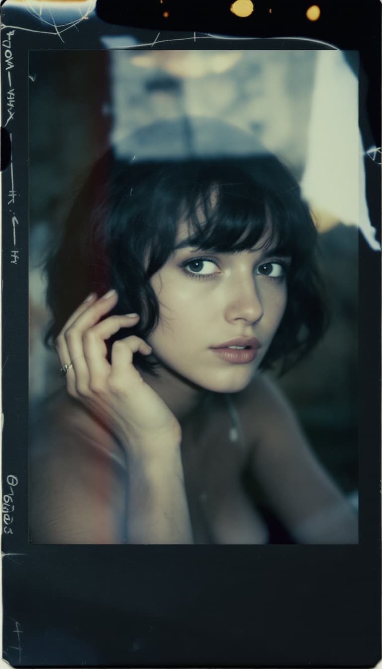 AI generated: girl, old polaroid photo