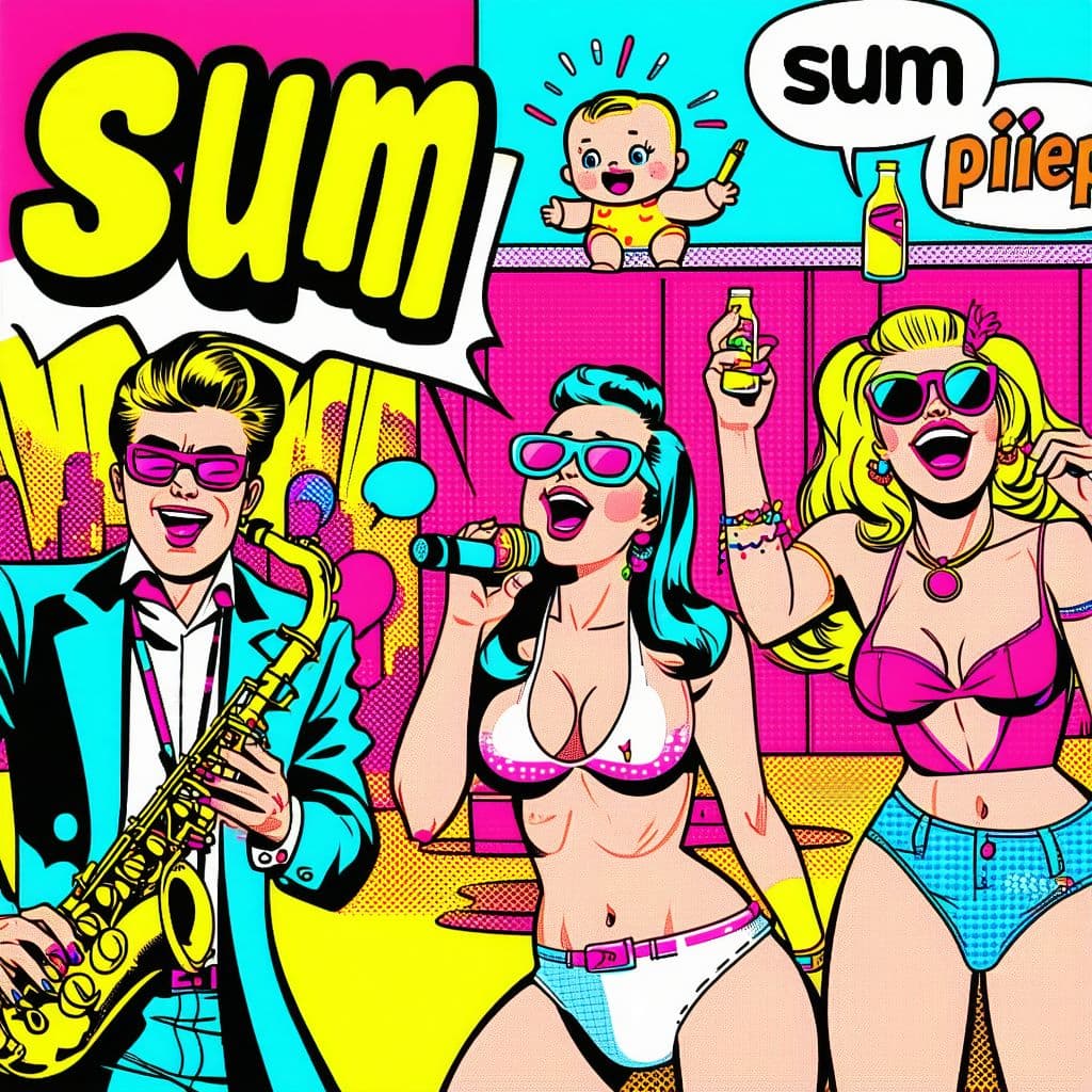 AI generated: Colorful comic book cover style, exaggerated cartoon characters with funny expressions, scenes from ...