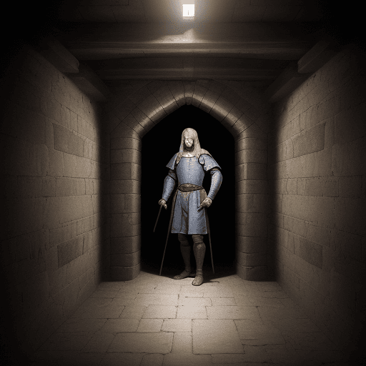 AI generated: Ultra high resolution photography of a medieval, male, prisoner, dungeon, chamber