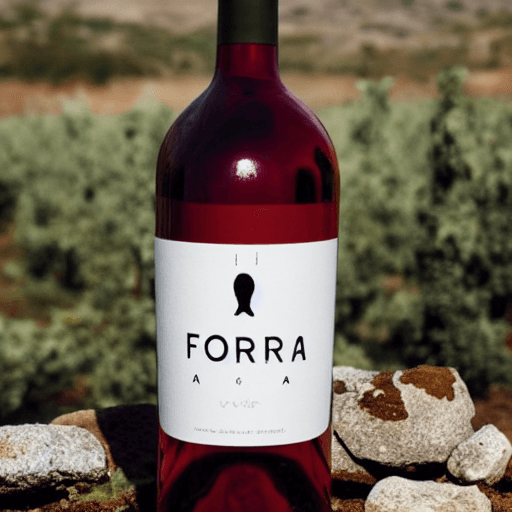 AI generated: company wine name: “FORRA” , create a minimalist label, In the center would be the logo of company w...