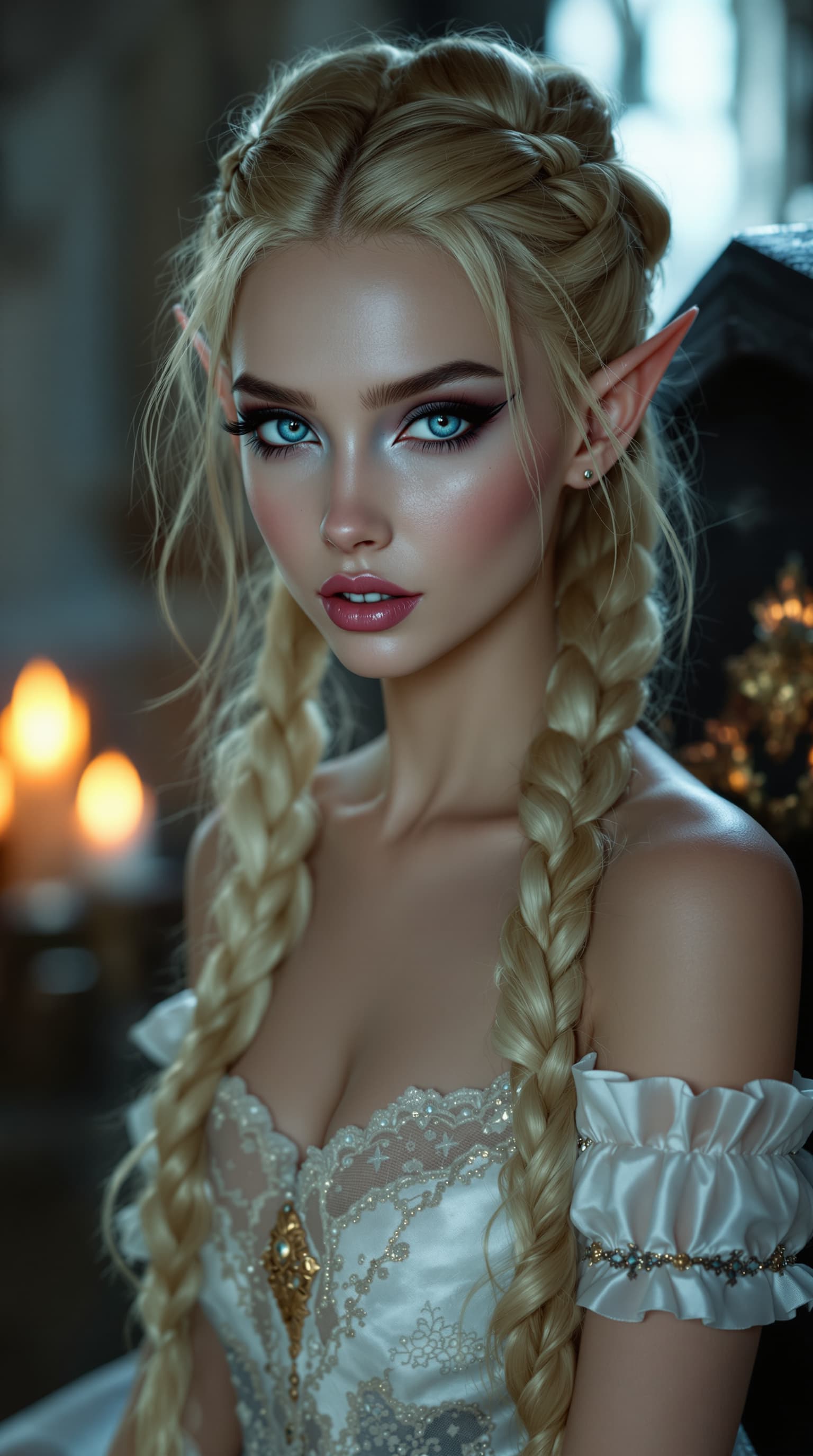 AI generated: A professional photo of the most beautiful nineth-grade elven maiden girl in the world, depicted as ...