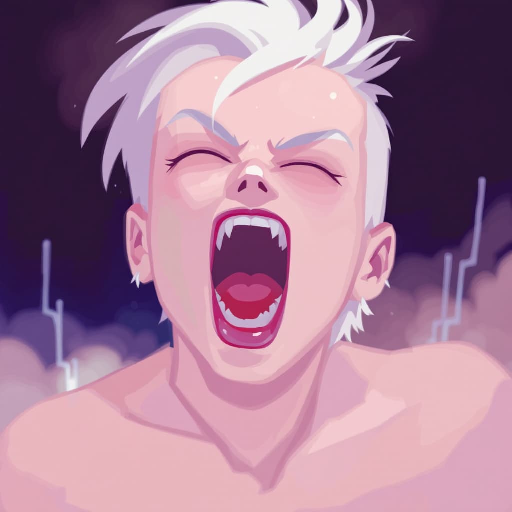 AI generated: a 9yo pretty face, open mouth