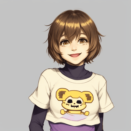 AI generated: <lora:Undertale Frisk:1>, Undertale Frisk, smile, soft aura, looking at viewer, smile, open mouth, d...