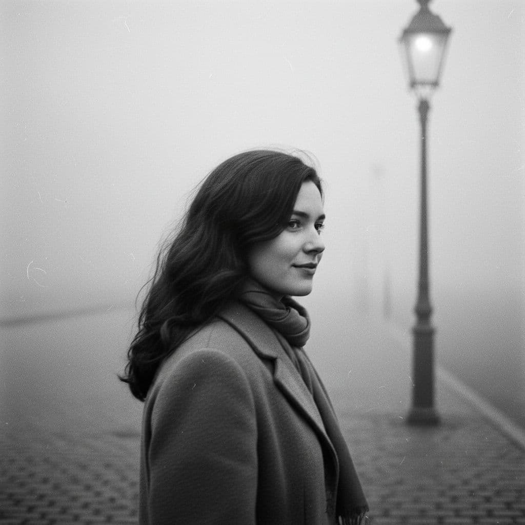 AI generated: Photorealistic black-and-white portrait of a beautiful non-identifiable woman, do not resemble any r...