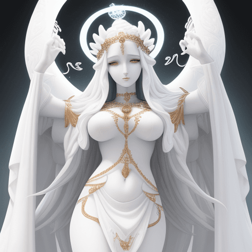 AI generated: goddess, white clothing
