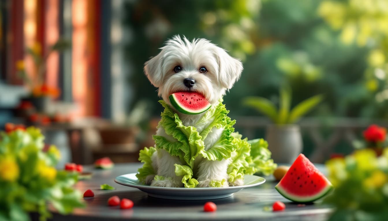 AI generated: Create several lettuce leaves Pawprints grooming spa in the shape of a Maltese dog sitting on a plat...