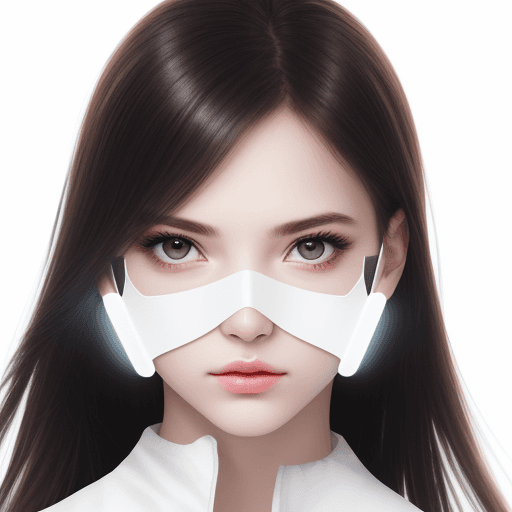 AI generated: Photograph of a female model, white background,flare all over her face, invisible --ar 4:5 --s 50 --...