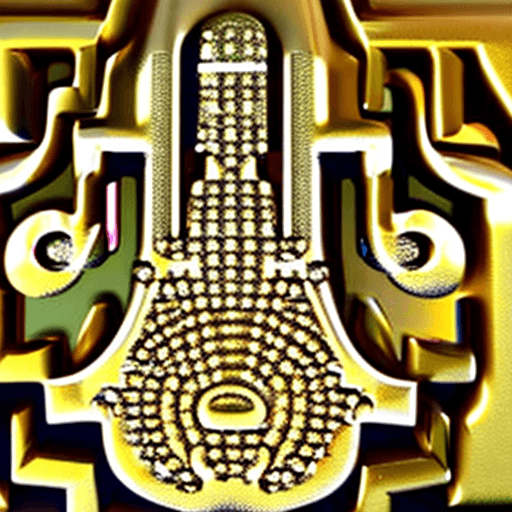 AI generated: 3D Golden key, the key head is in the shape of hamsa hand, white background, 4k

