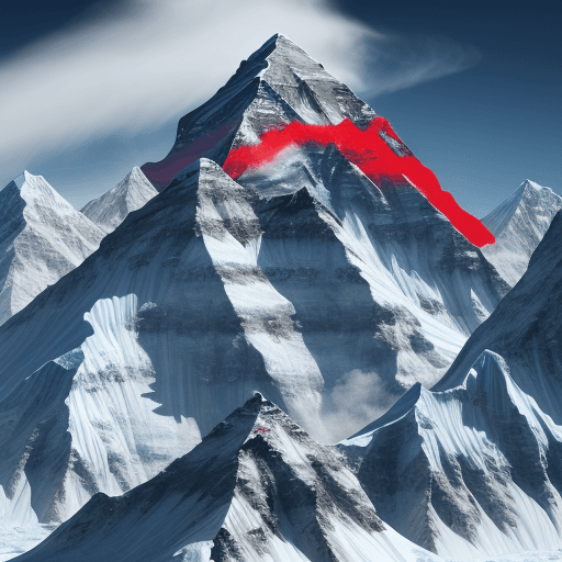AI generated: Mount Everest, in the style of illusory wallpaper, colorful realism, modular, intense close-ups, uhd...