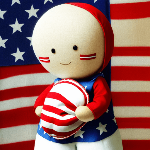 AI generated: maskot, American Flag Patriotic, 4th of July, no backgrond
