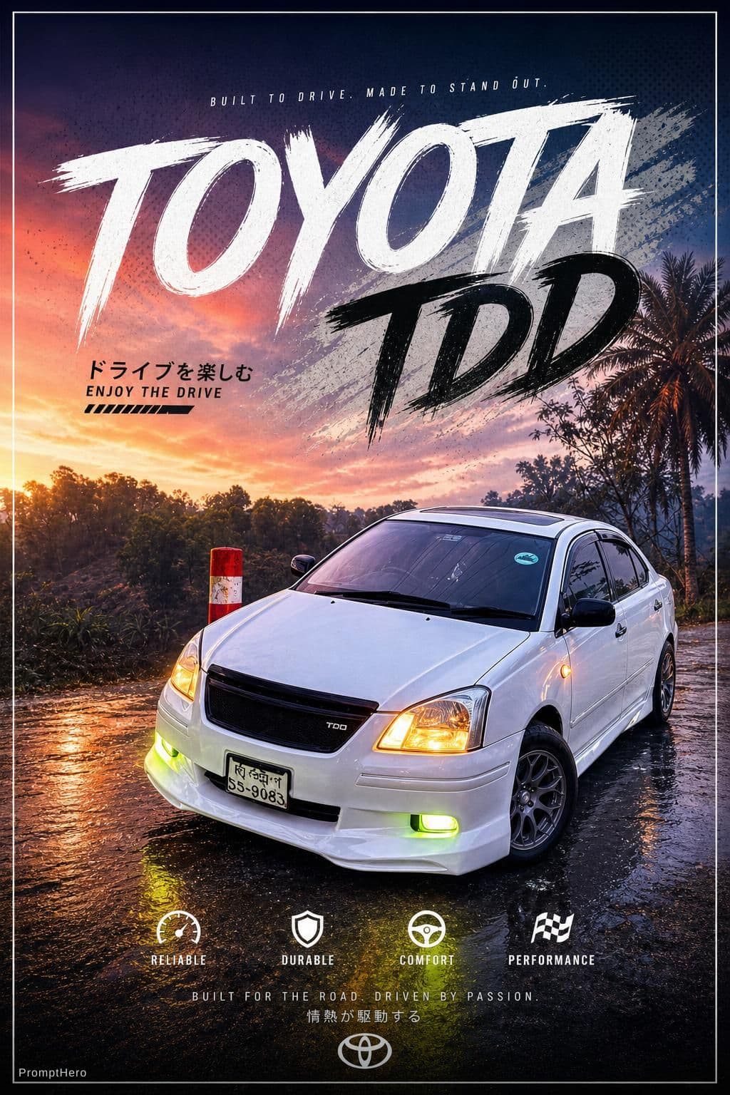 AI generated: Car poster printable a4 sheet version 
