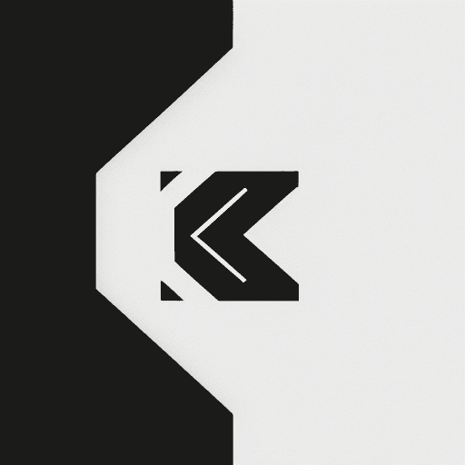 AI generated: minimal logo, black and white, use only two letters S and K