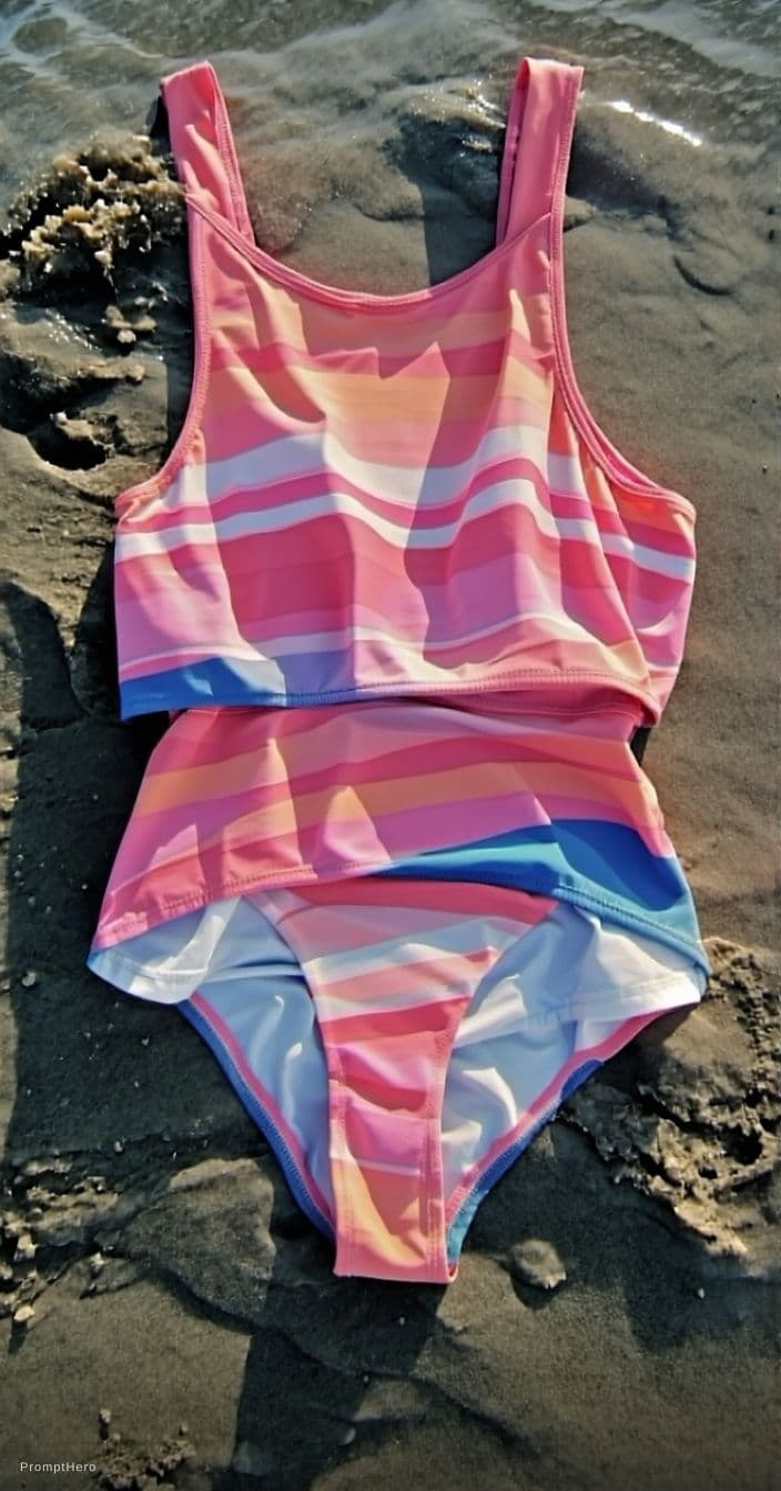 AI generated: change to pink bikini outfit