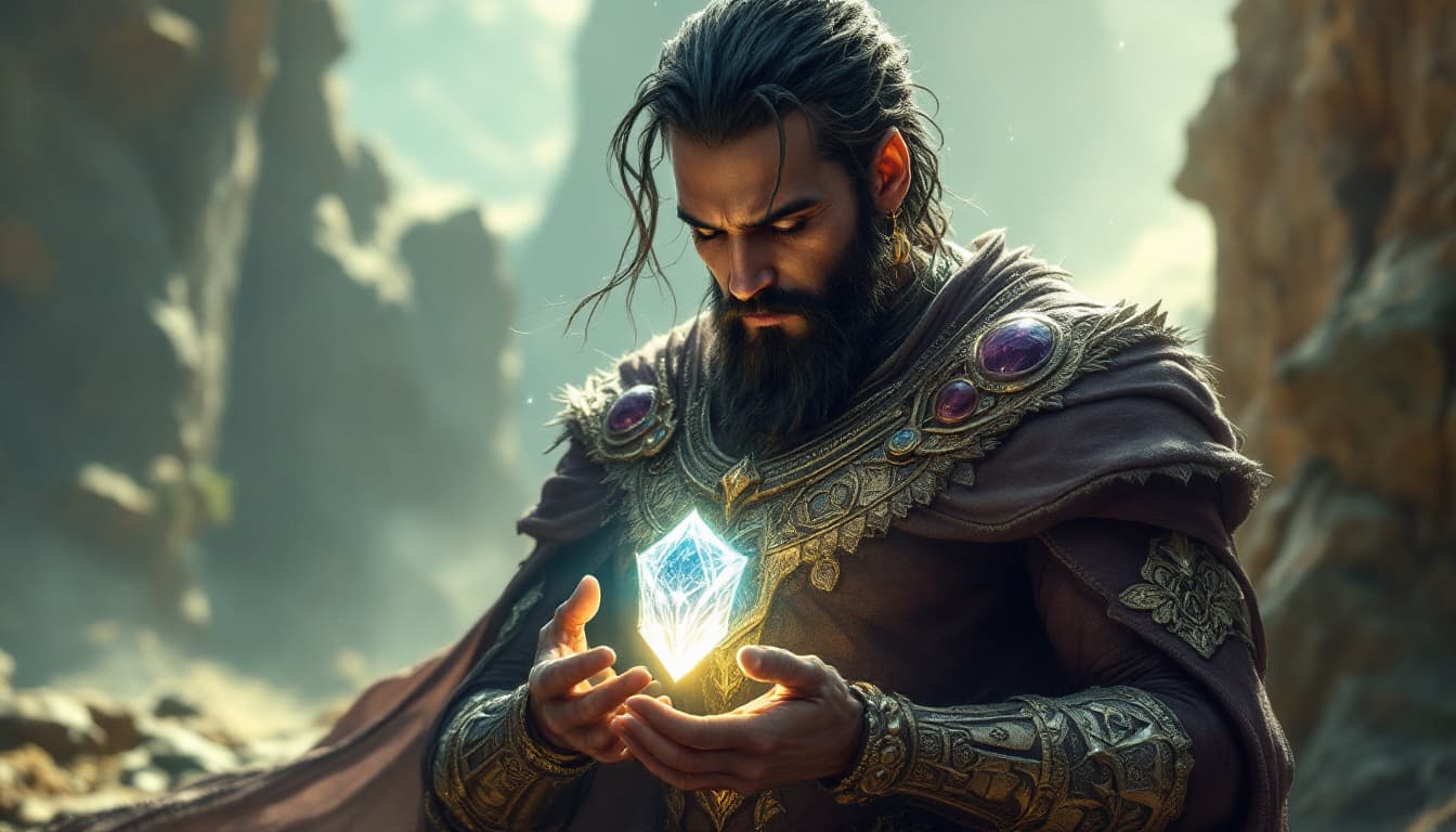 AI generated: Elion reveals a glowing amulet—it pulsates with soft light, signifying eternal life
