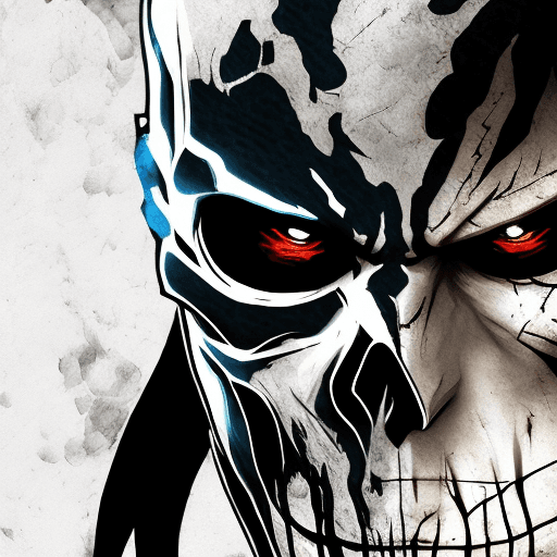 AI generated: Sub Zero from Mortal Kombat, skull face, cold white dull lifeless eyes, very scary character, close-...