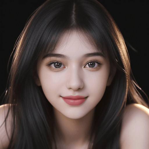 AI generated: Close-up photograph of a 20-year-old woman, (highly detailed face:1.4) (smile:0.7) (dark background:...