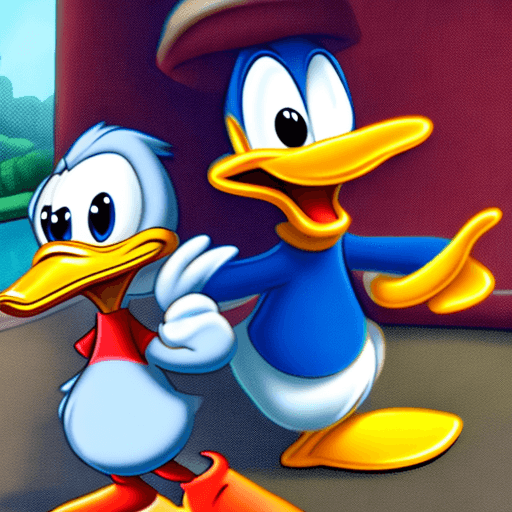 AI generated: donald duck cartoon, metaverse, nft, funny. ultra hd, 4k, disney