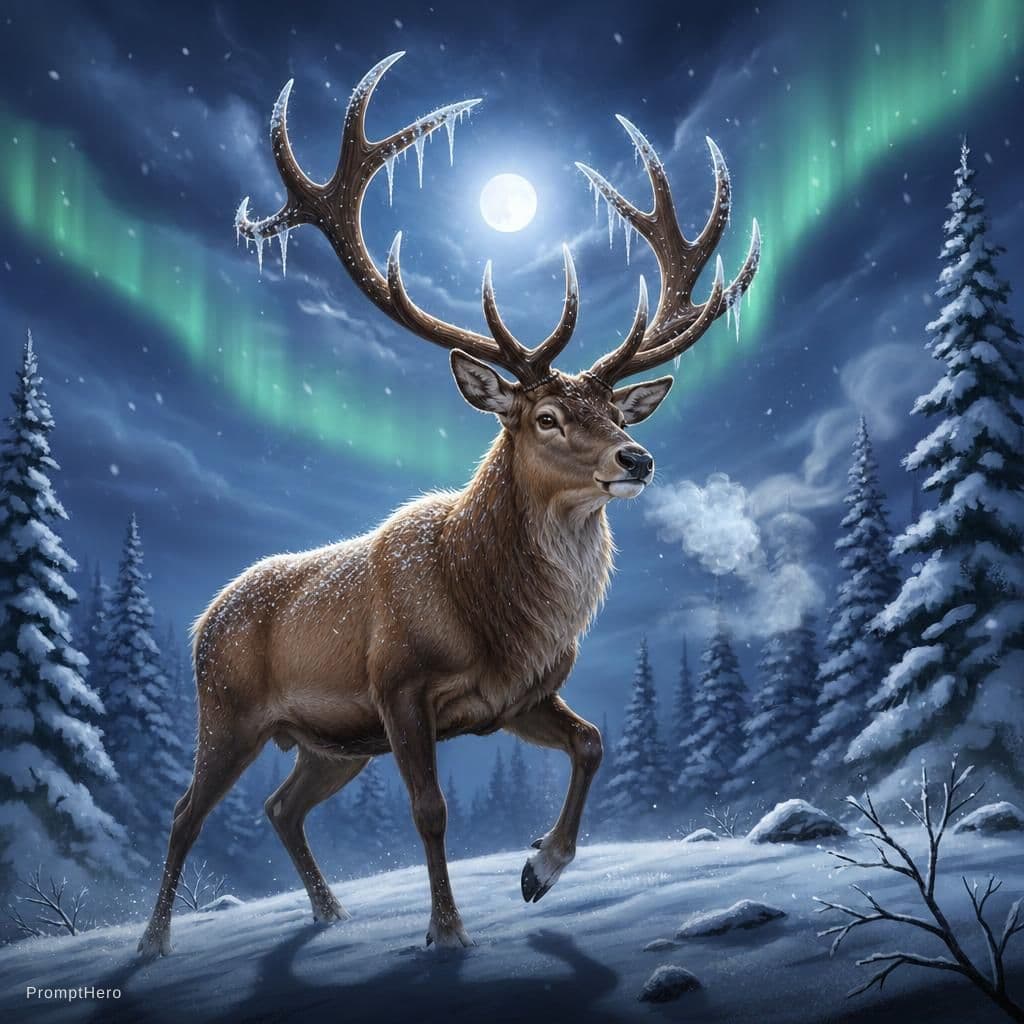 AI generated: crear imagen de venado como muestra la figura suministrada
