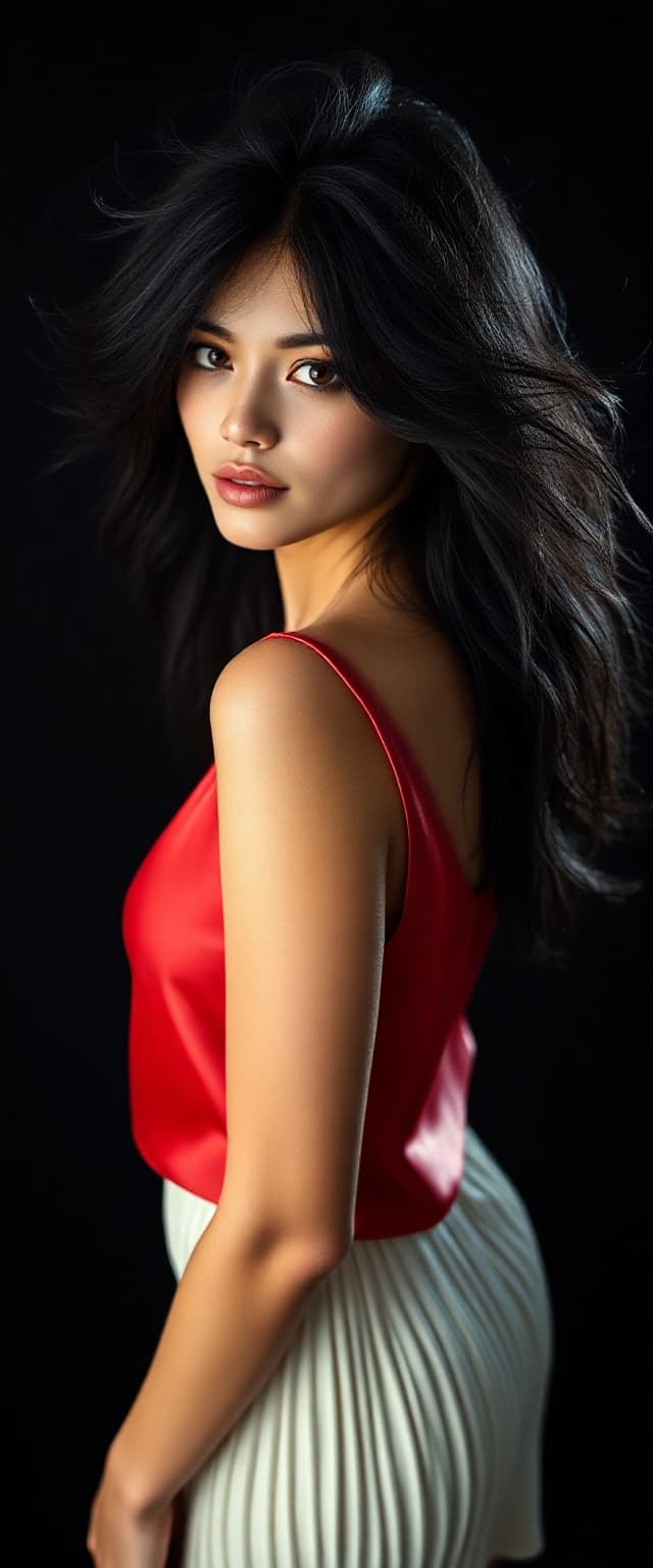 AI generated: :High resolution full-body portrait, professional photography style. Supermodel, heart shaped face. ...