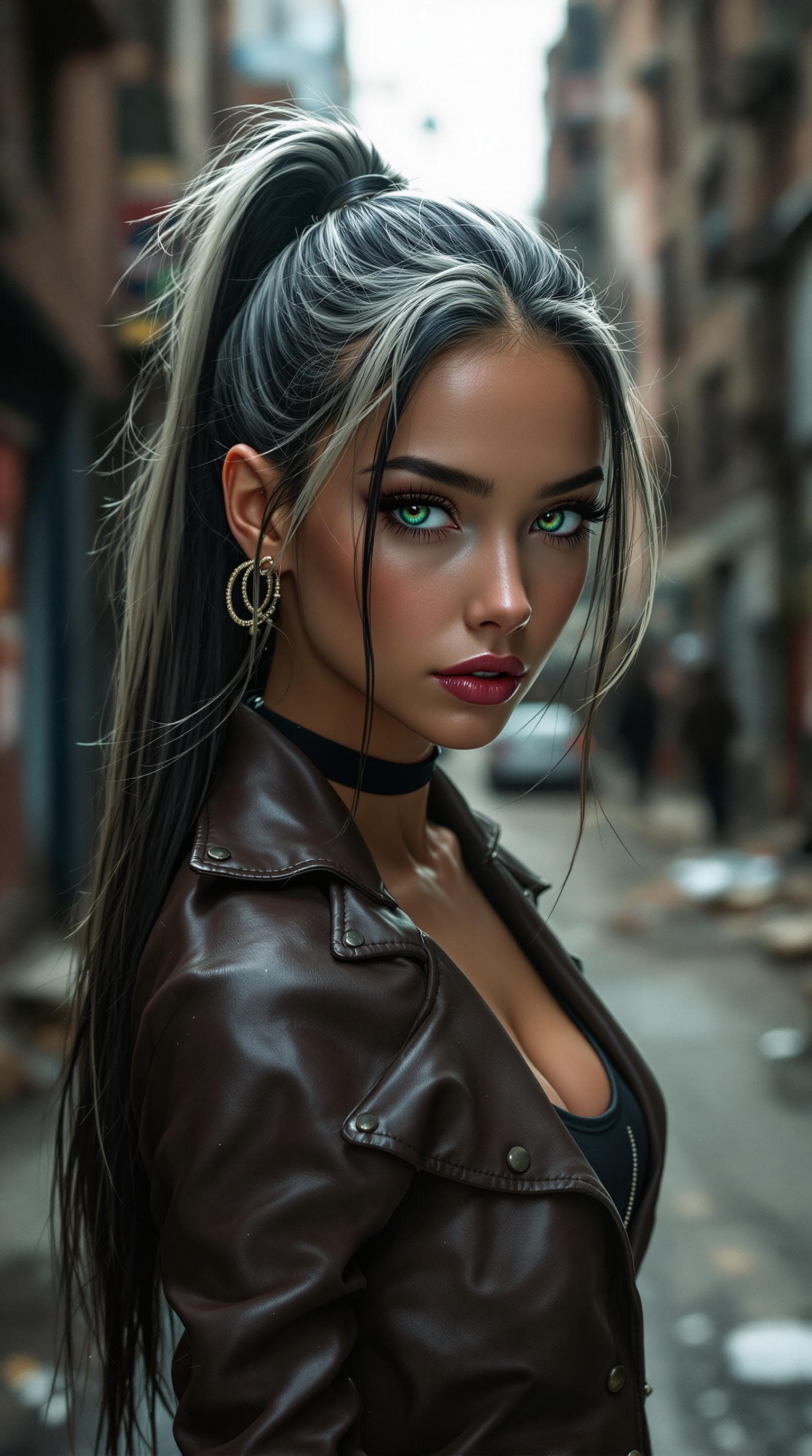 AI generated: a professional photo of a exceptionally of the most beautiful American girl (age 18) in in Chicago, ...