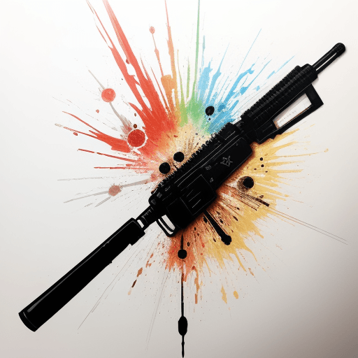 AI generated: Create a weapon exploded drawing