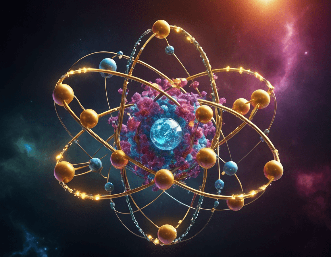 AI generated: An atom consisting of a nucleus of protons and neutrons and a cloud of electrons, futuristic, dramat...