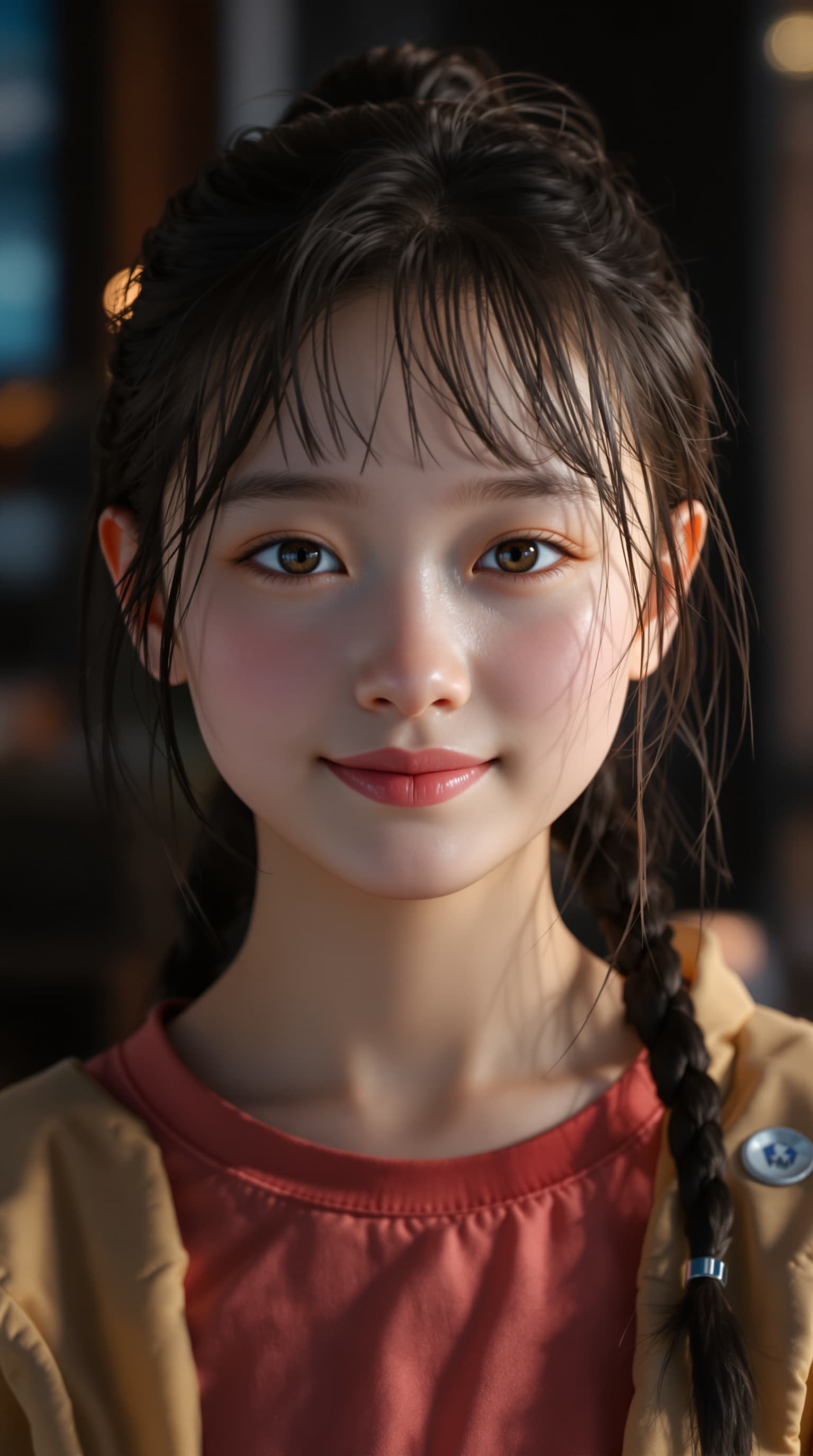 AI generated: A hyper-realistic depiction of a twelve year old Celine Tam, created with Unreal Engine 5 and Octane...