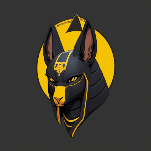 AI generated: flat anubis, vector flat esport logo design