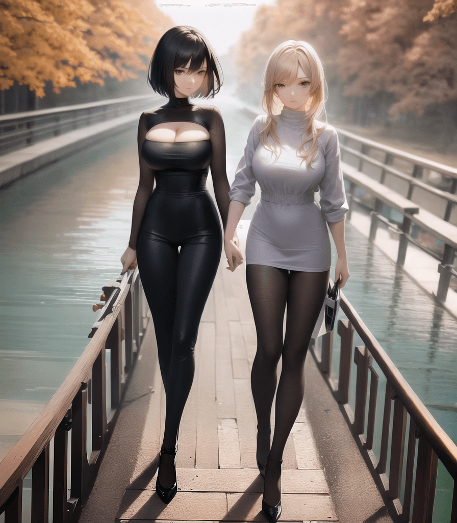 AI generated: (perfect anime illustration), hot girl, 1girl, short hair with long locks, blonde hair, twin, human,...